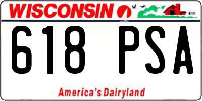 WI license plate 618PSA