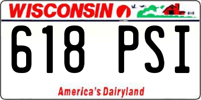 WI license plate 618PSI