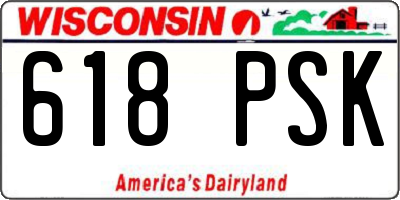 WI license plate 618PSK