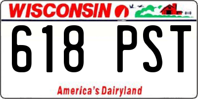 WI license plate 618PST