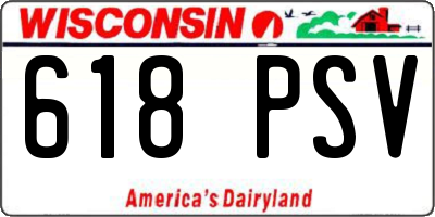 WI license plate 618PSV