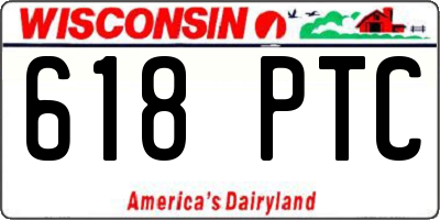WI license plate 618PTC