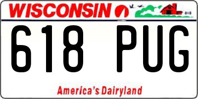 WI license plate 618PUG