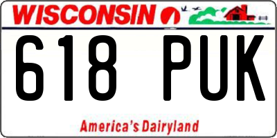 WI license plate 618PUK