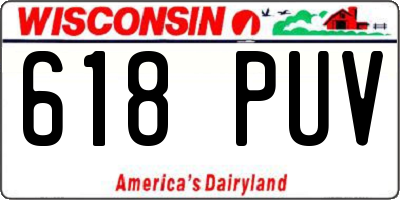 WI license plate 618PUV