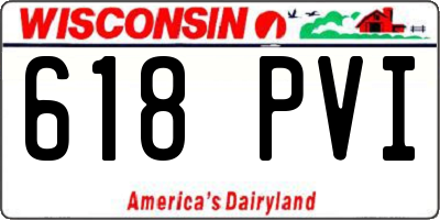 WI license plate 618PVI