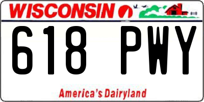 WI license plate 618PWY