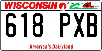 WI license plate 618PXB