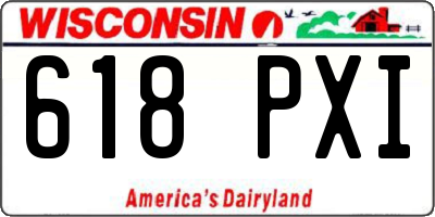 WI license plate 618PXI