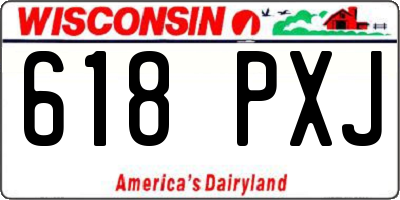 WI license plate 618PXJ