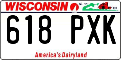 WI license plate 618PXK
