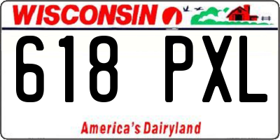 WI license plate 618PXL