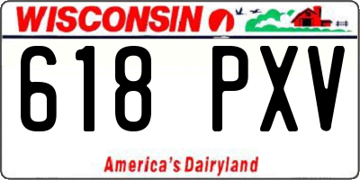 WI license plate 618PXV