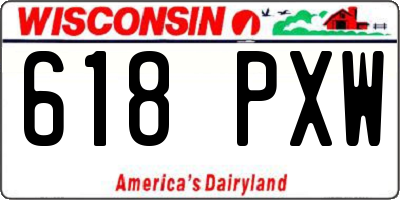 WI license plate 618PXW