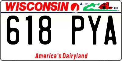 WI license plate 618PYA