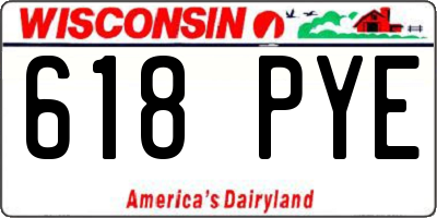 WI license plate 618PYE