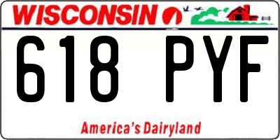 WI license plate 618PYF