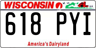 WI license plate 618PYI