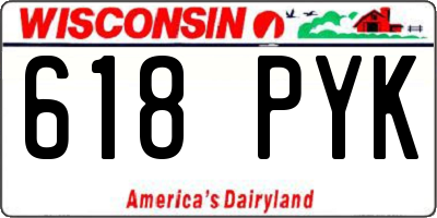 WI license plate 618PYK