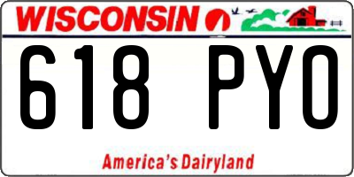 WI license plate 618PYO