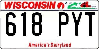 WI license plate 618PYT
