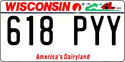 WI license plate 618PYY