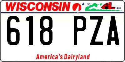 WI license plate 618PZA