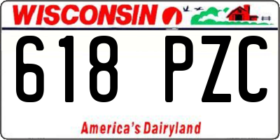 WI license plate 618PZC