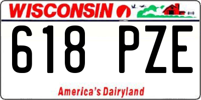 WI license plate 618PZE
