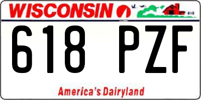 WI license plate 618PZF
