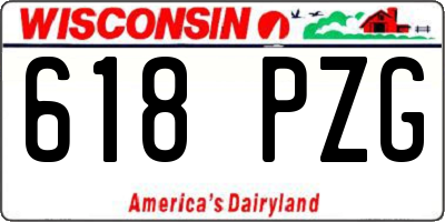 WI license plate 618PZG