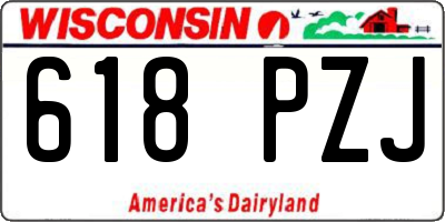 WI license plate 618PZJ