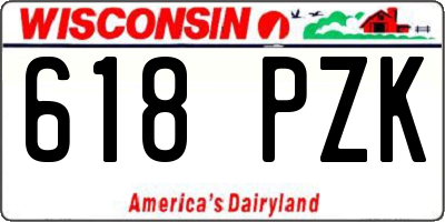 WI license plate 618PZK