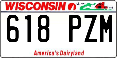 WI license plate 618PZM