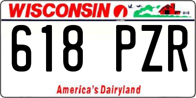 WI license plate 618PZR