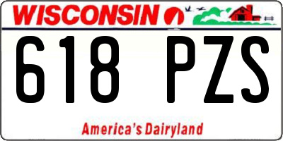 WI license plate 618PZS