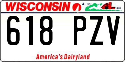 WI license plate 618PZV