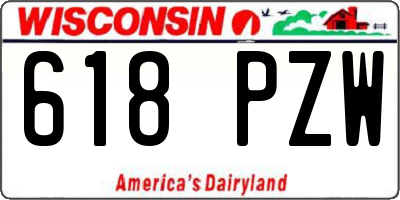 WI license plate 618PZW