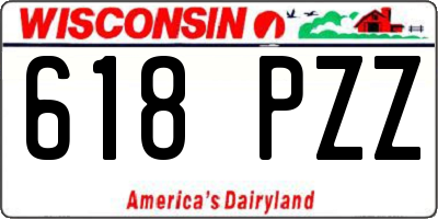 WI license plate 618PZZ