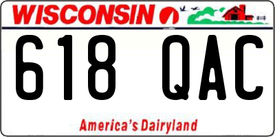 WI license plate 618QAC