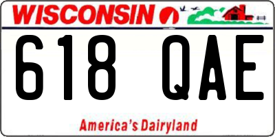 WI license plate 618QAE