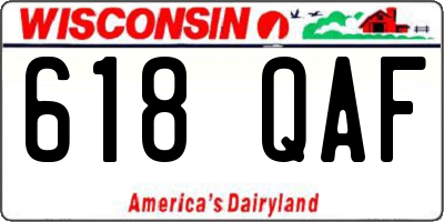 WI license plate 618QAF