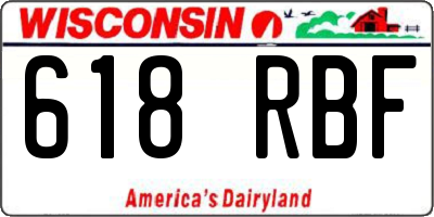 WI license plate 618RBF