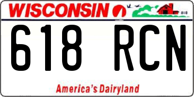 WI license plate 618RCN