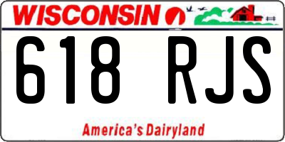 WI license plate 618RJS