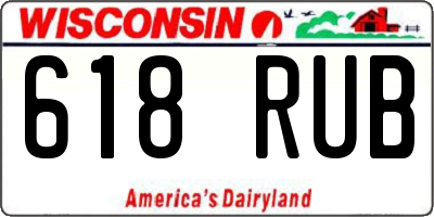 WI license plate 618RUB
