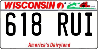 WI license plate 618RUI