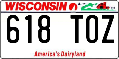 WI license plate 618TOZ