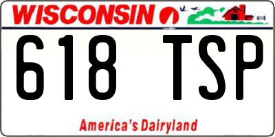WI license plate 618TSP