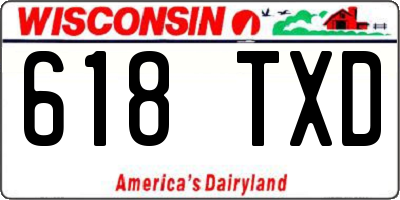 WI license plate 618TXD